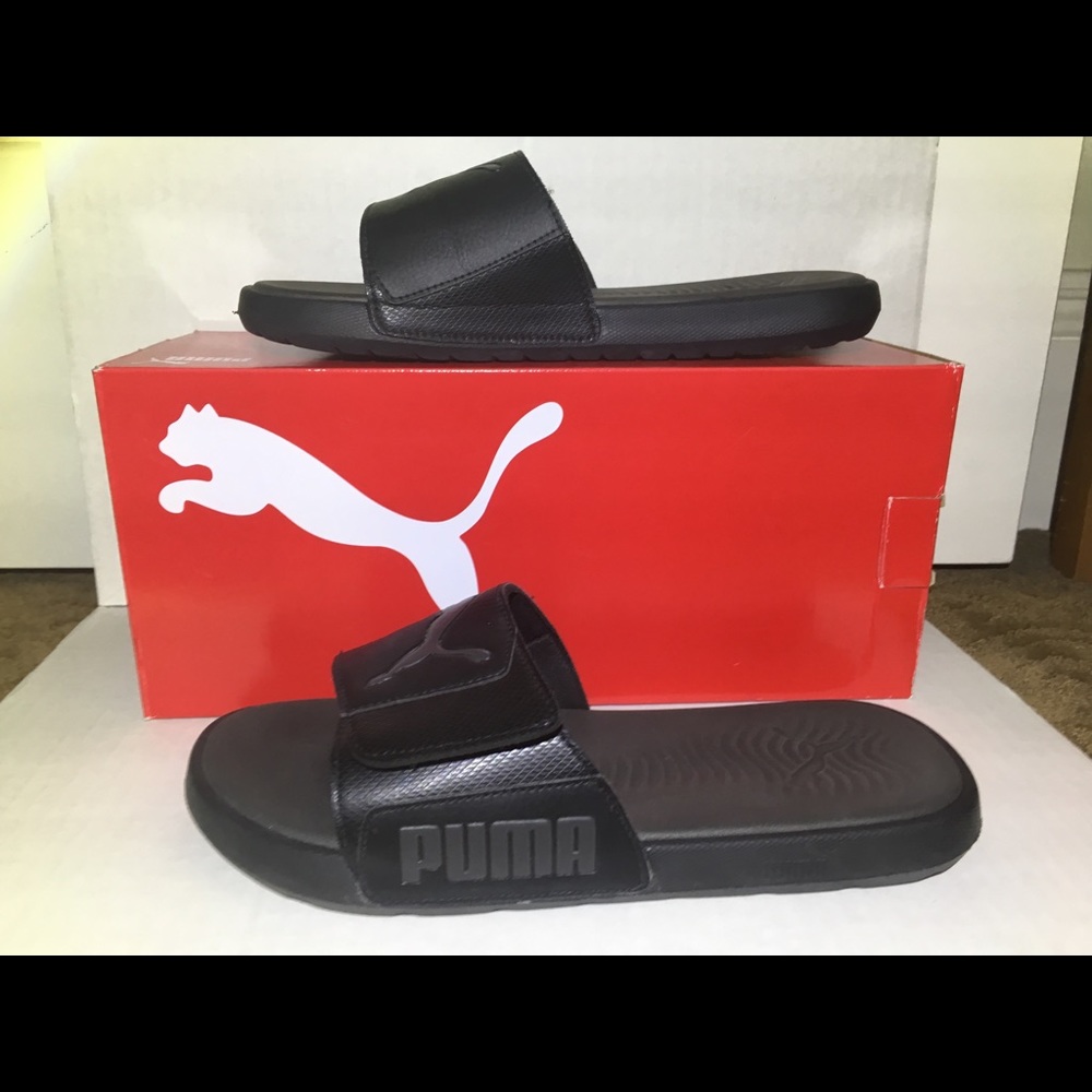 Puma Men’s Black Slides Size 8